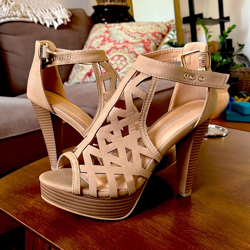 Brand new never worn brown high heels SZ 8